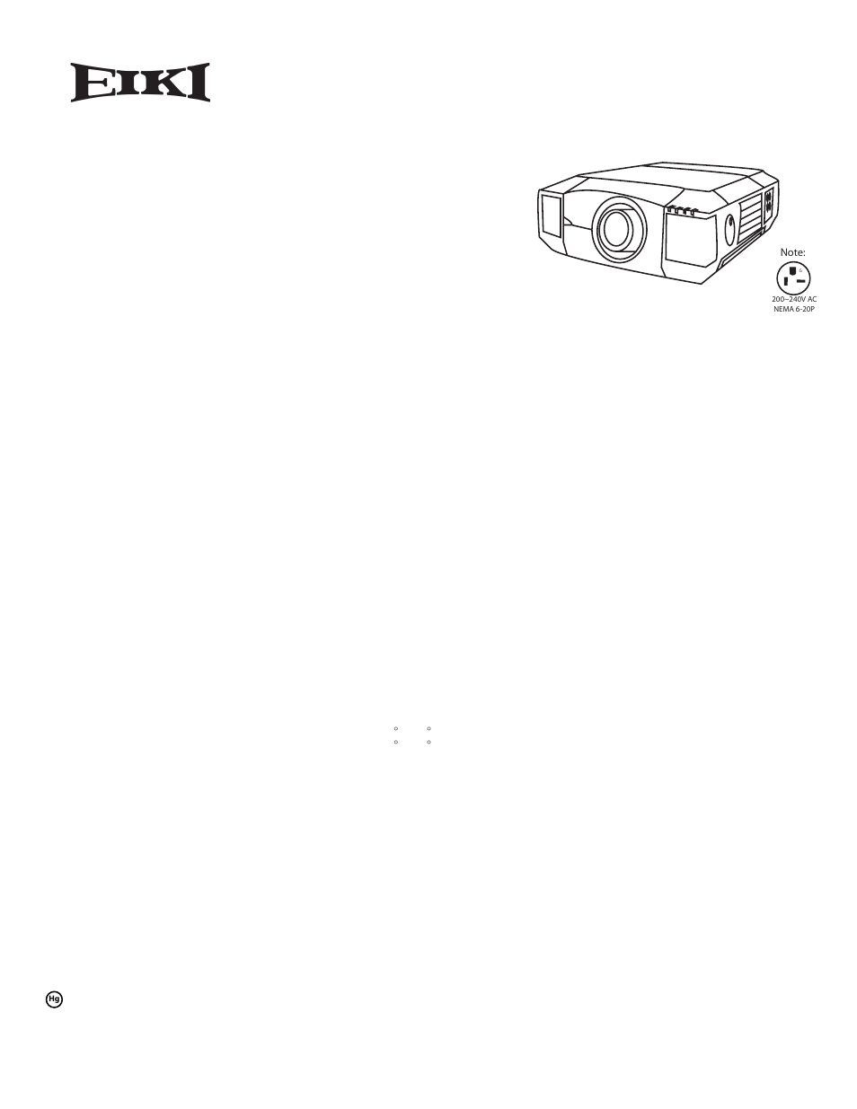 Eiki Multimedia Projector LC-XT5 User Manual | 1 page