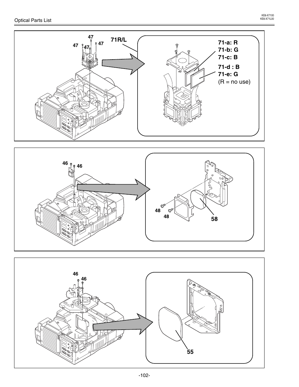 Eiki LC-X71 LC-X71L User Manual | Page 102 / 107