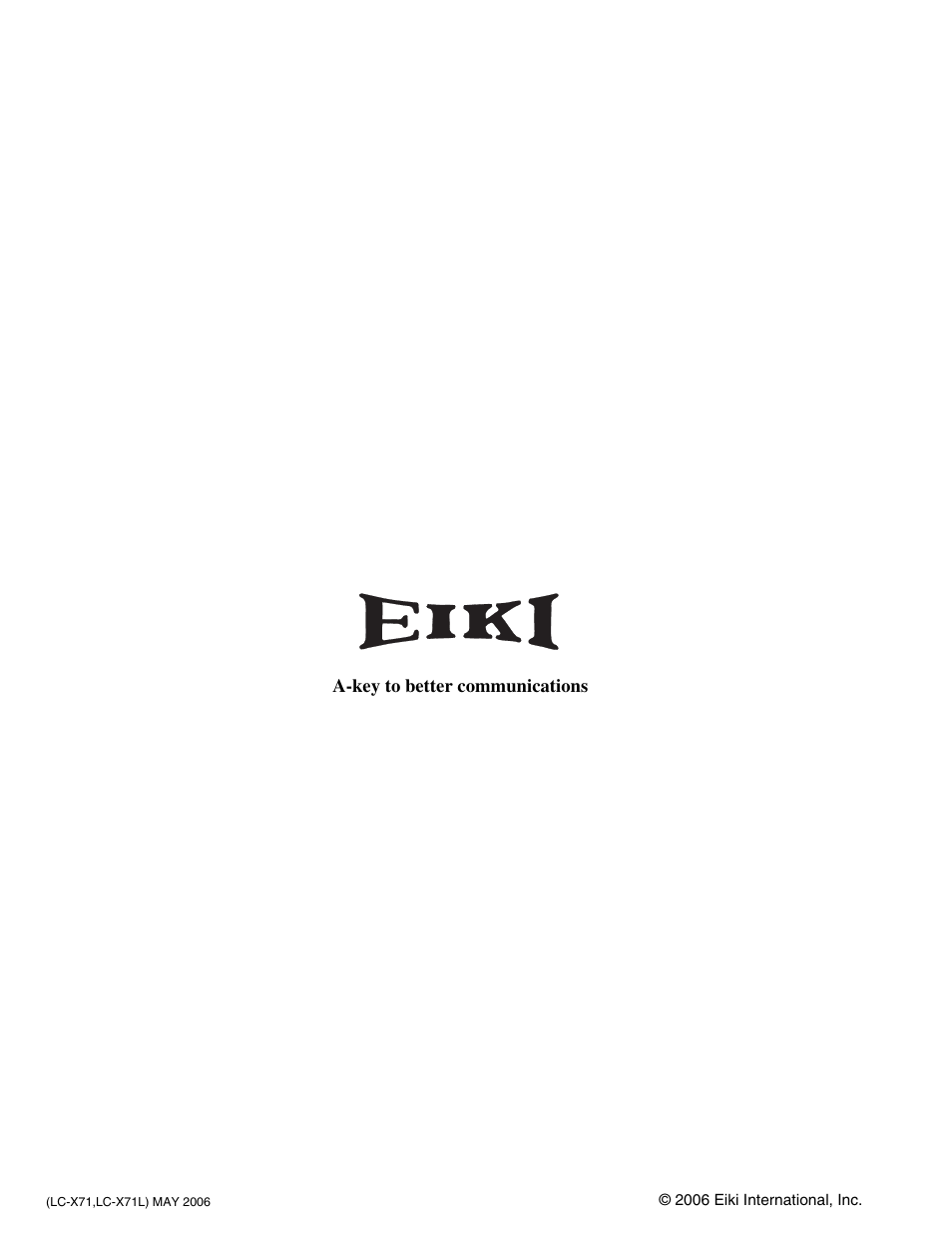 Eiki LC-X71 LC-X71L User Manual | Page 104 / 107