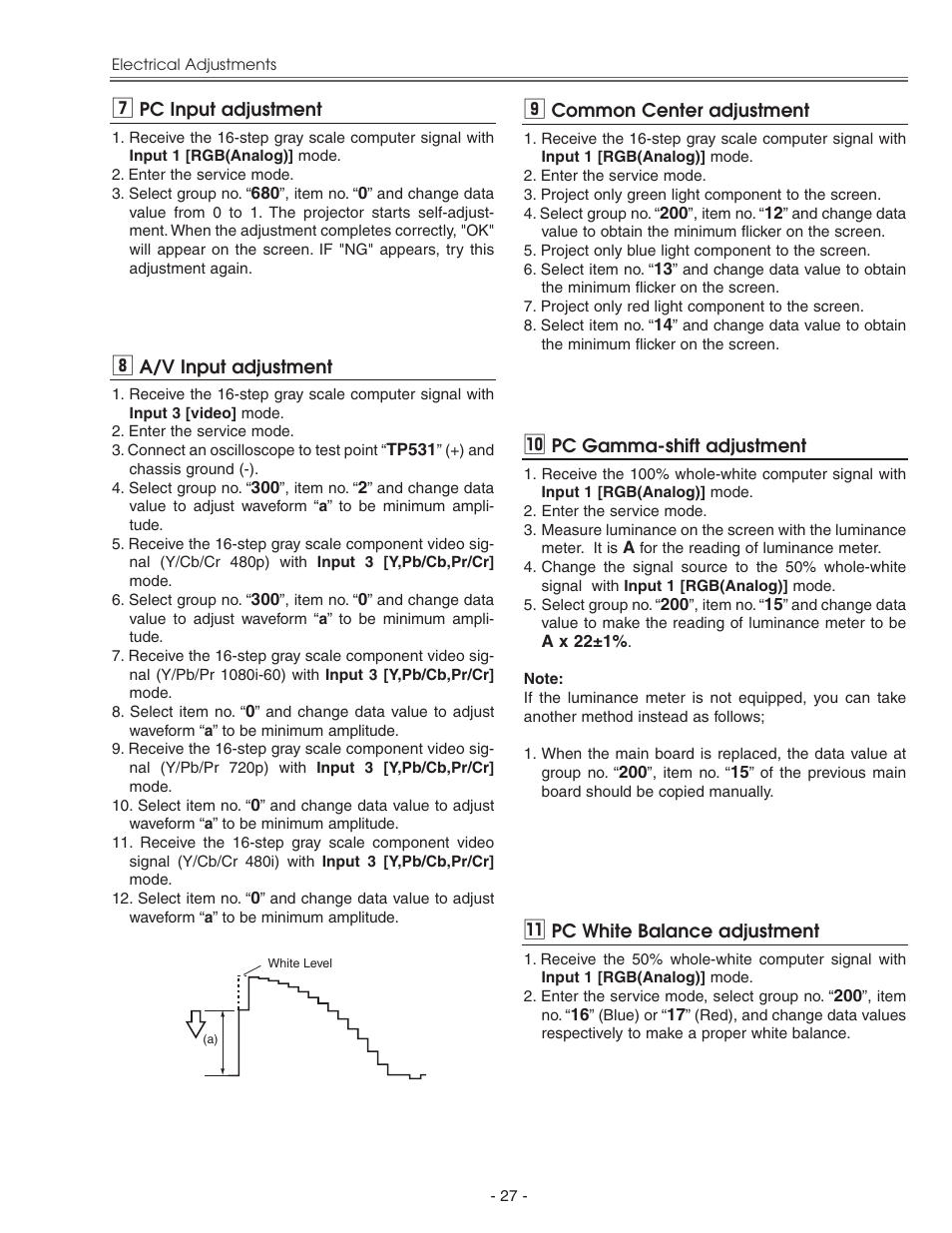 Eiki LC-X71 LC-X71L User Manual | Page 27 / 107