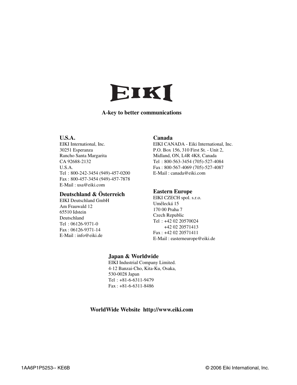 Eiki LC-X71L User Manual | Page 62 / 62