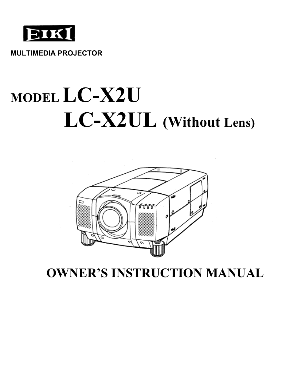 Eiki LC-X2U User Manual | 58 pages