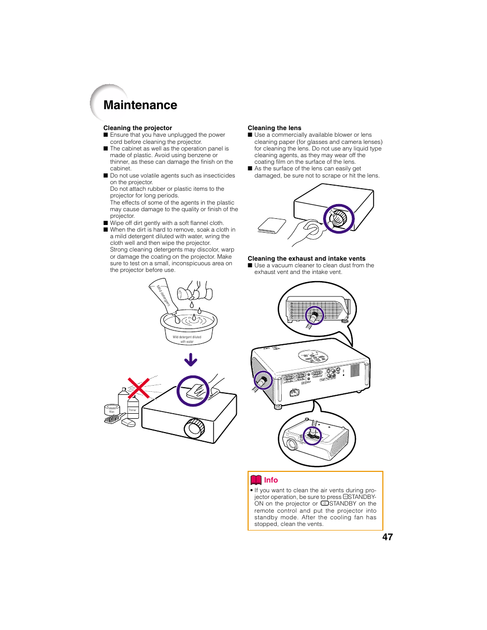 Maintenance | Eiki EIP-2500 User Manual | Page 51 / 68