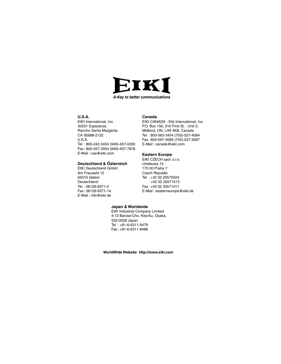 Eiki EIP-2500 User Manual | Page 68 / 68