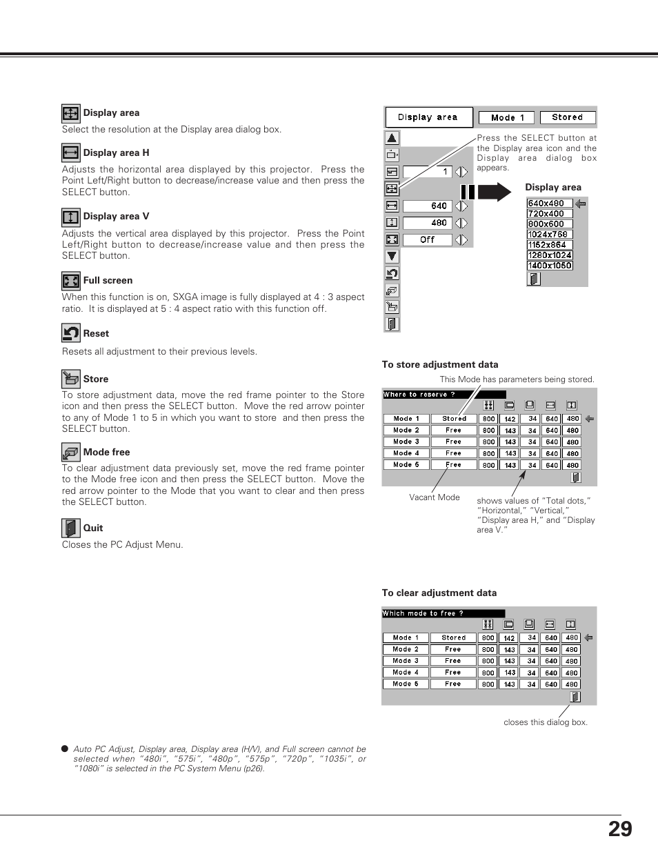 Computer input | Eiki LC-SE10 User Manual | Page 29 / 60