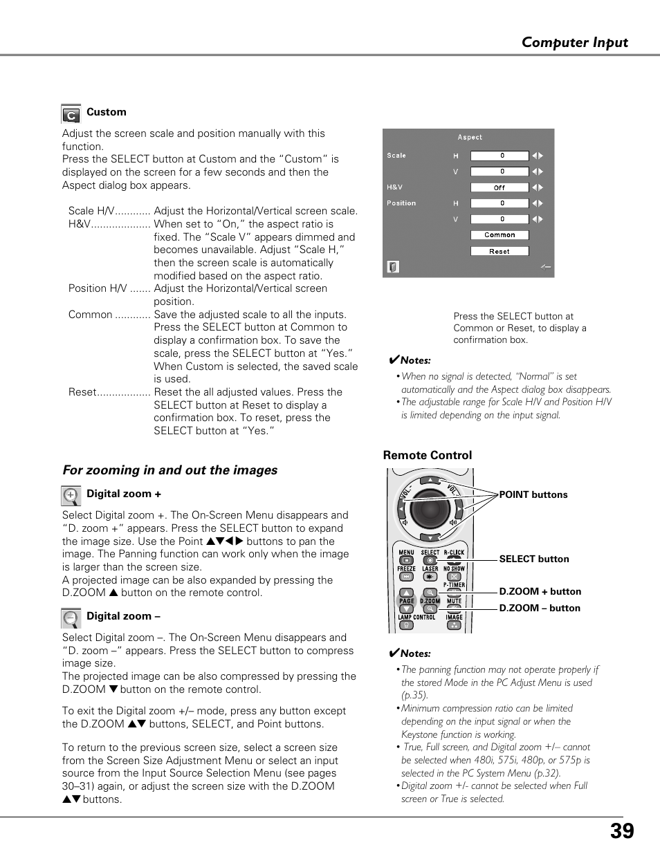 Computer input | Eiki LC-XB41N User Manual | Page 39 / 80