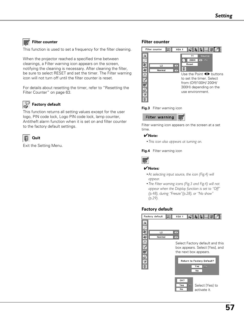 Setting | Eiki LC-XB41N User Manual | Page 57 / 80