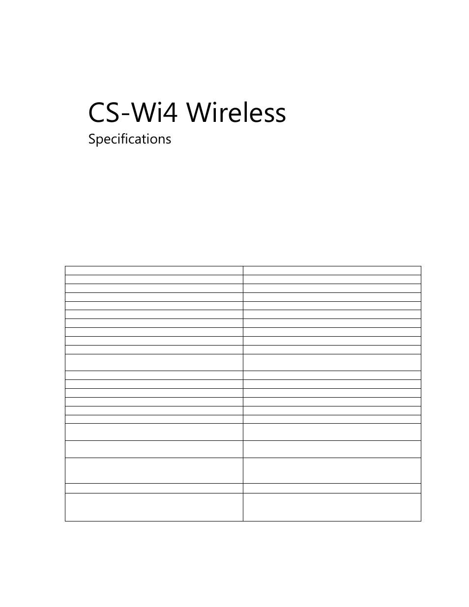 Eiki CS-Wi4 User Manual | 1 page