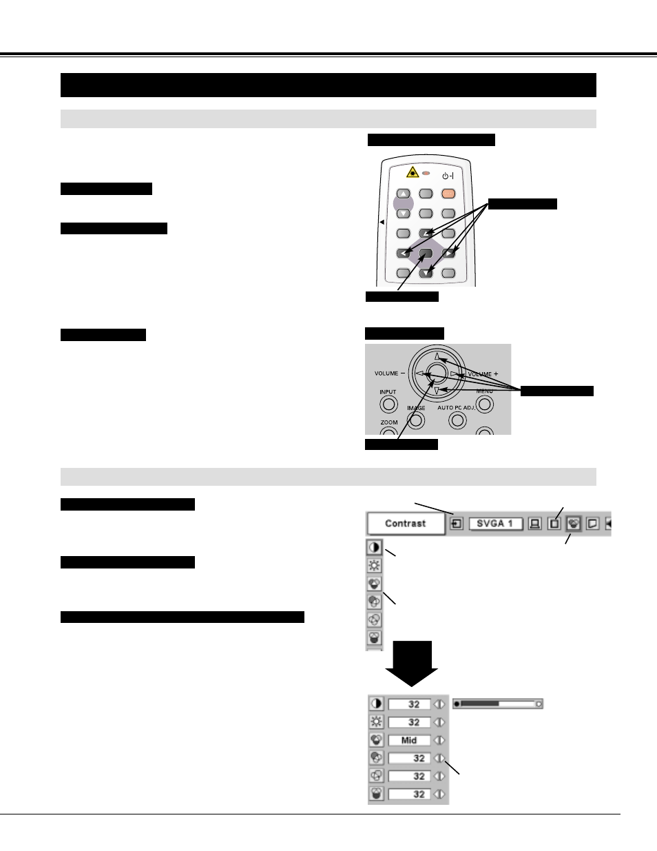 Operating on-screen menu, How to operate on-screen menu, Flow of on-screen menu operation | Eiki LC-XG100 User Manual | Page 17 / 48