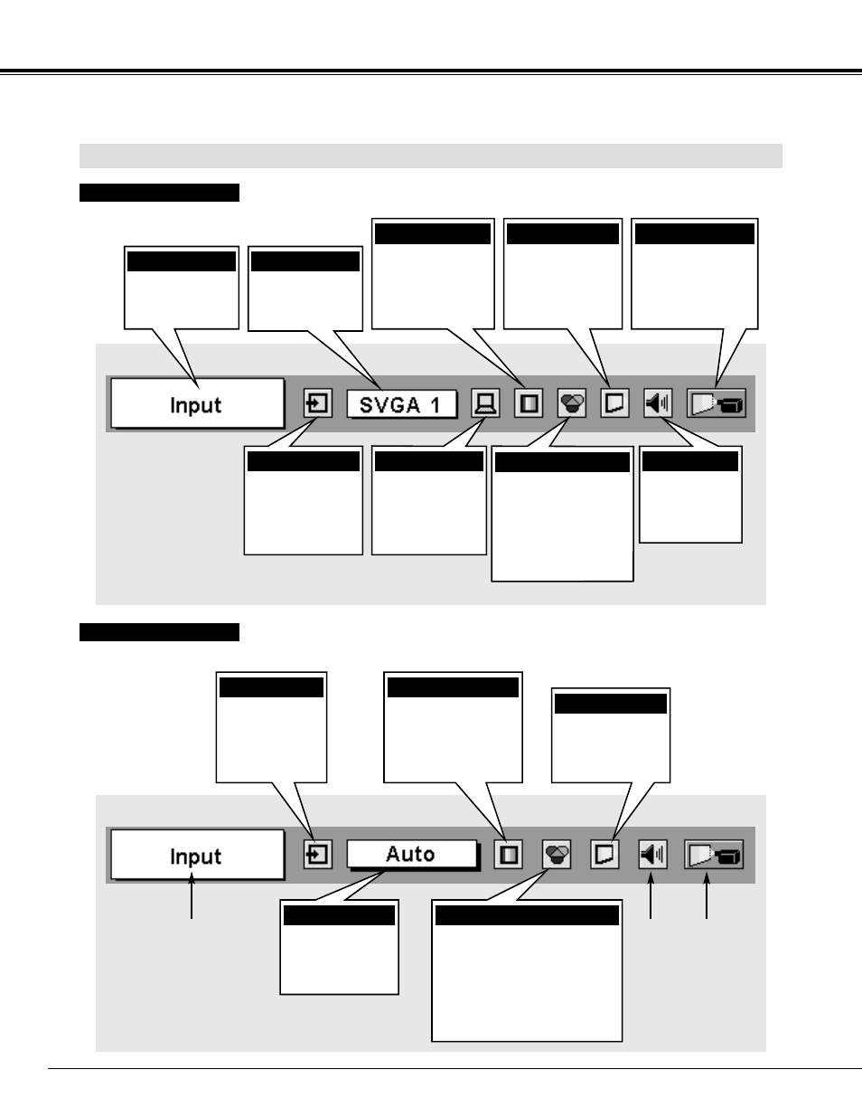 Menu bar, Before operation menu bar | Eiki LC-XG100 User Manual | Page 18 / 48