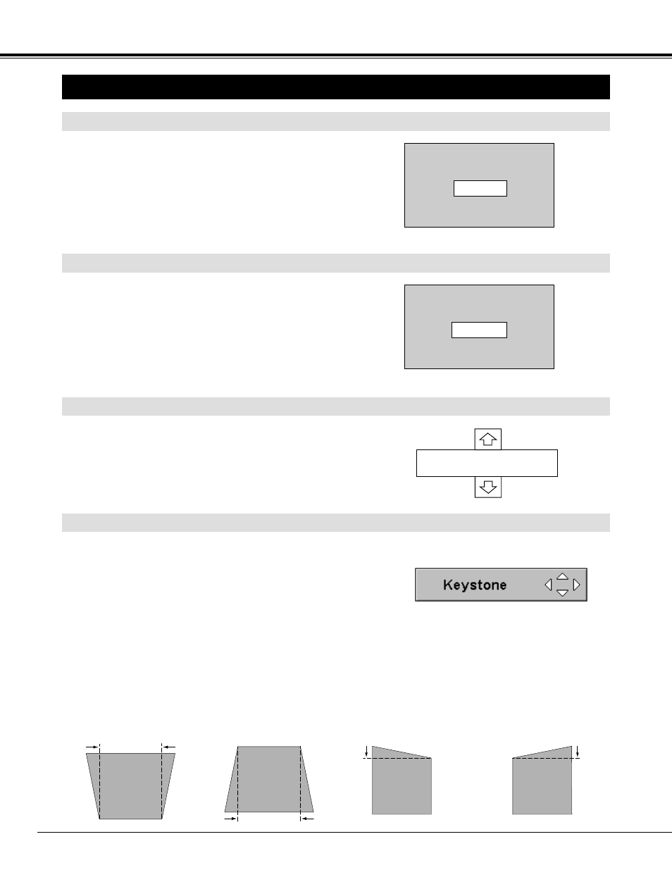 Adjusting screen, Zoom adjustment, Focus adjustment | Lens shift adjustment, Keystone adjustment, Basic operation, Zoom adjustment focus adjustment | Eiki LC-XG100 User Manual | Page 20 / 48