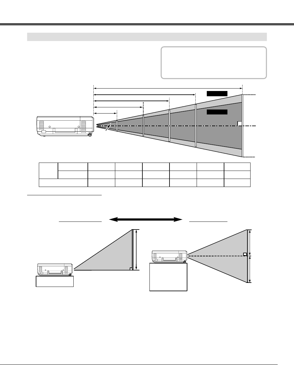 Positioning projector, Preparation positioning projector, Lens shift adjustment | Eiki LC-XG100 User Manual | Page 9 / 48