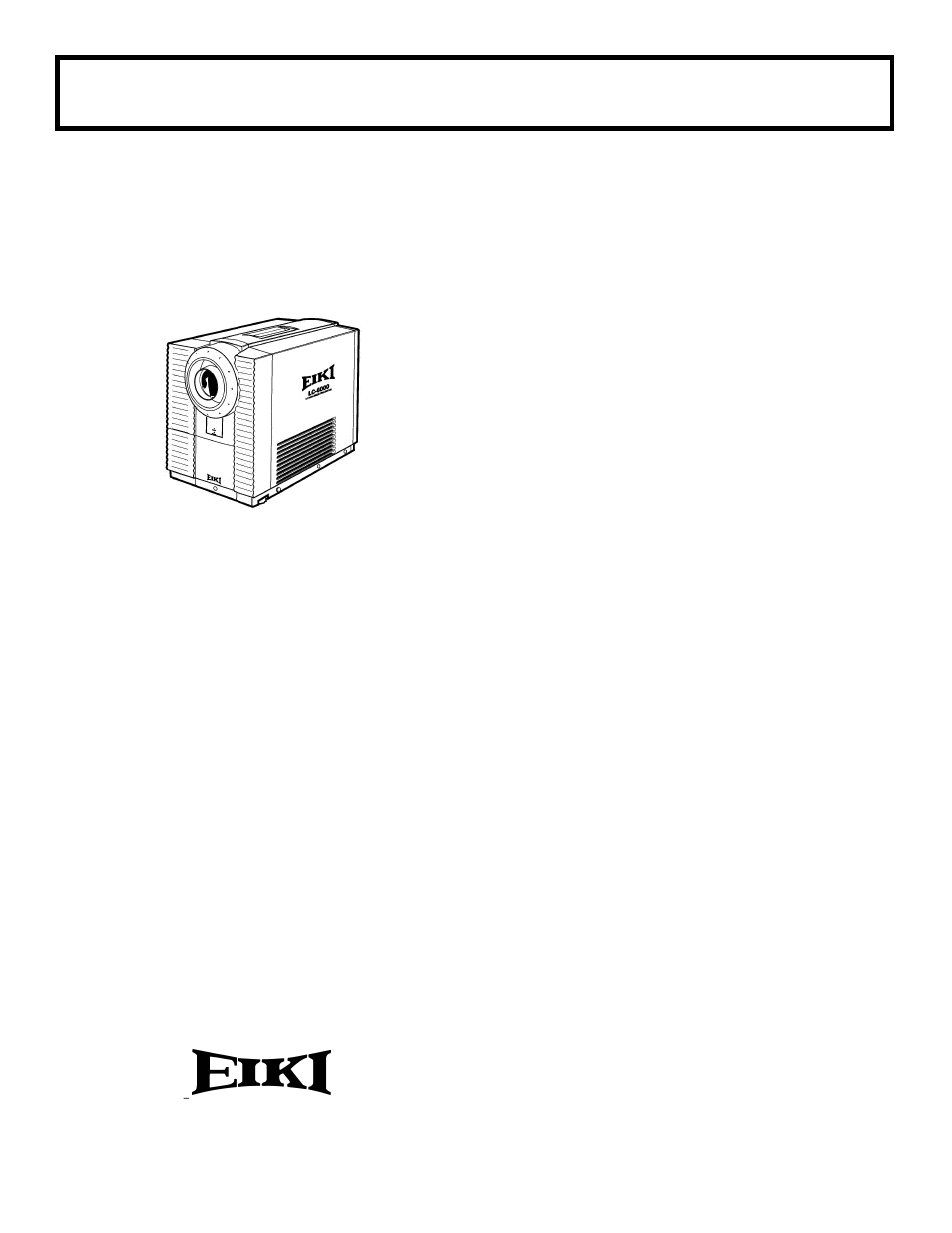 Eiki LC-6000 User Manual | 1 page