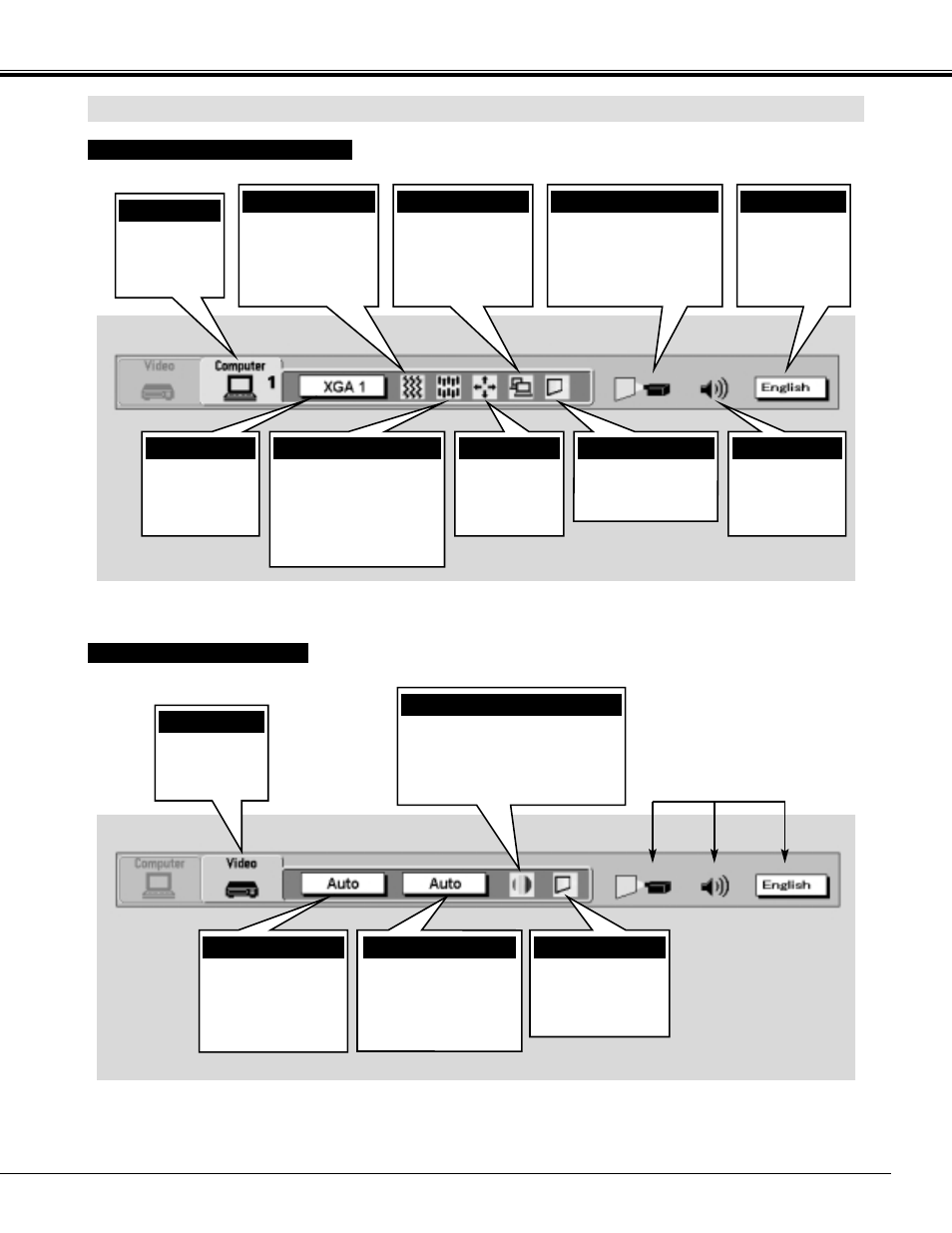 Menu bar, Before operation menu bar | Eiki LC-SX3 User Manual | Page 31 / 56