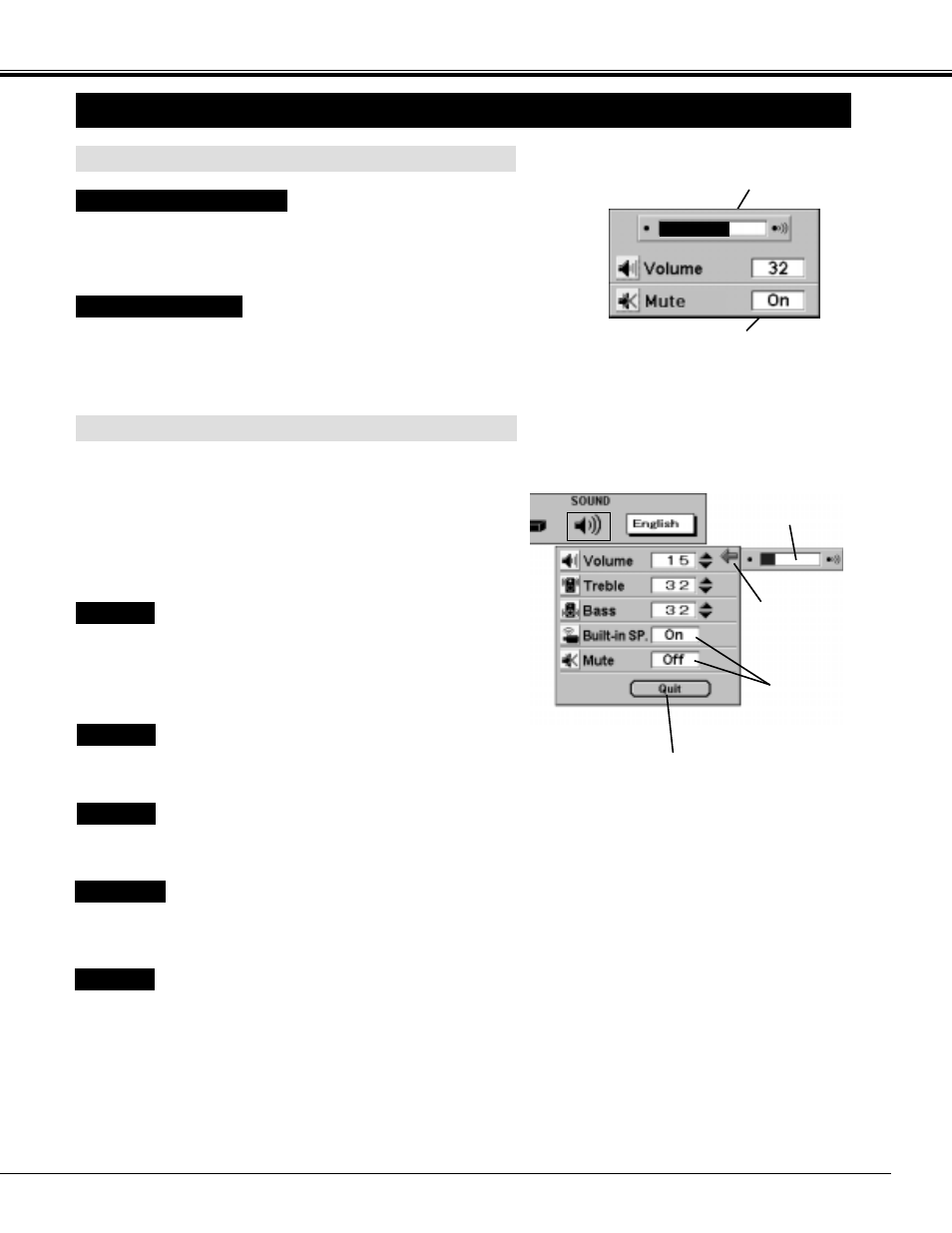 Sound adjustment, Direct operation, Menu operation | Basic operation | Eiki LC-SX3 User Manual | Page 35 / 56