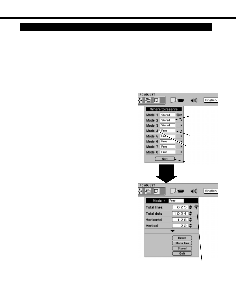 Pc adjustment | Eiki LC-SX3 User Manual | Page 38 / 56