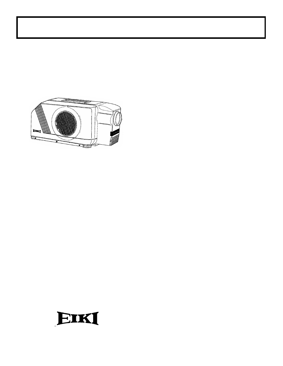 Eiki Portable Big Screen Multimedia LC-5300 User Manual | 1 page