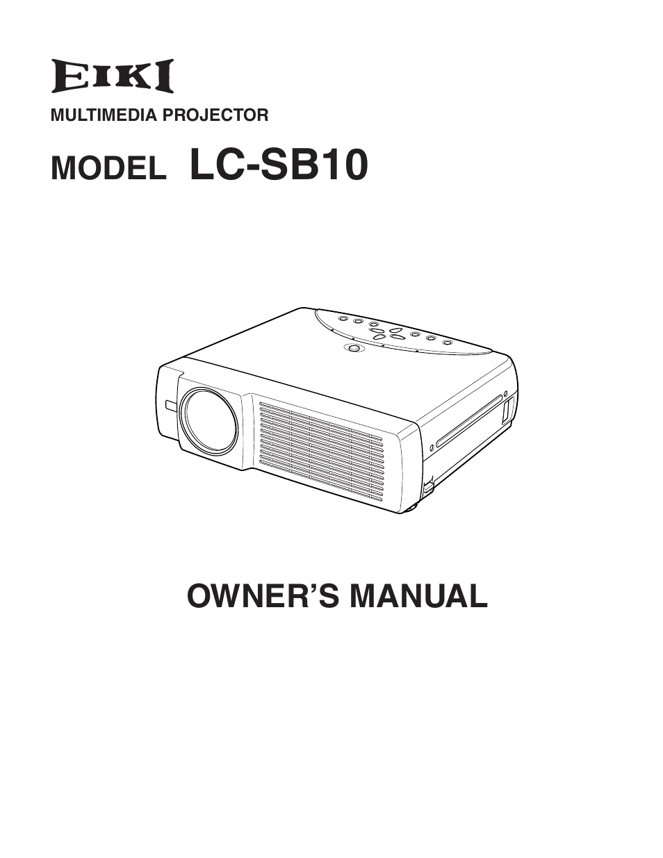 Eiki MODEL LC-SB10 User Manual | 48 pages