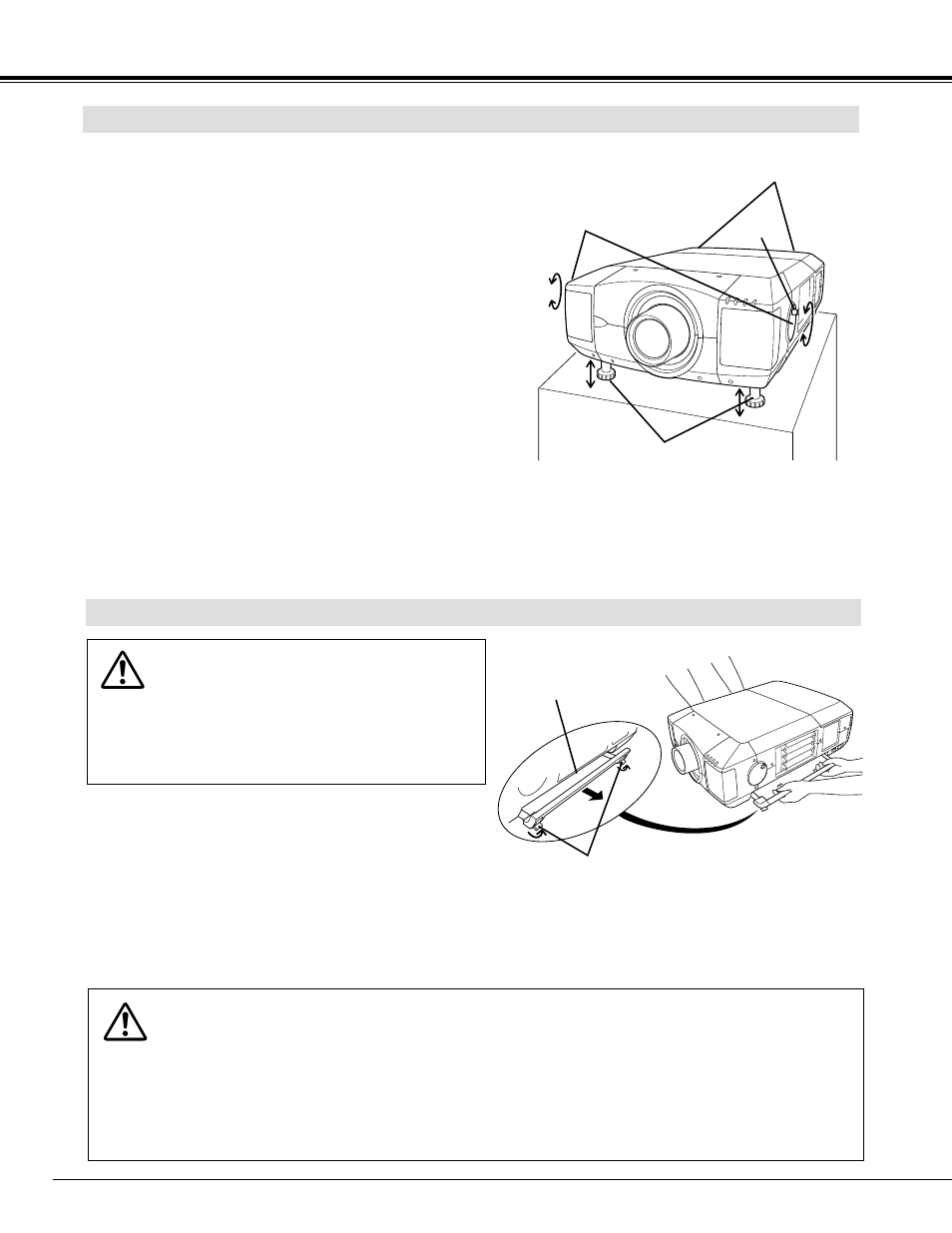 Picture level and tilt, Moving projector | Eiki LC UXT1 LC-UXT1 User Manual | Page 10 / 52