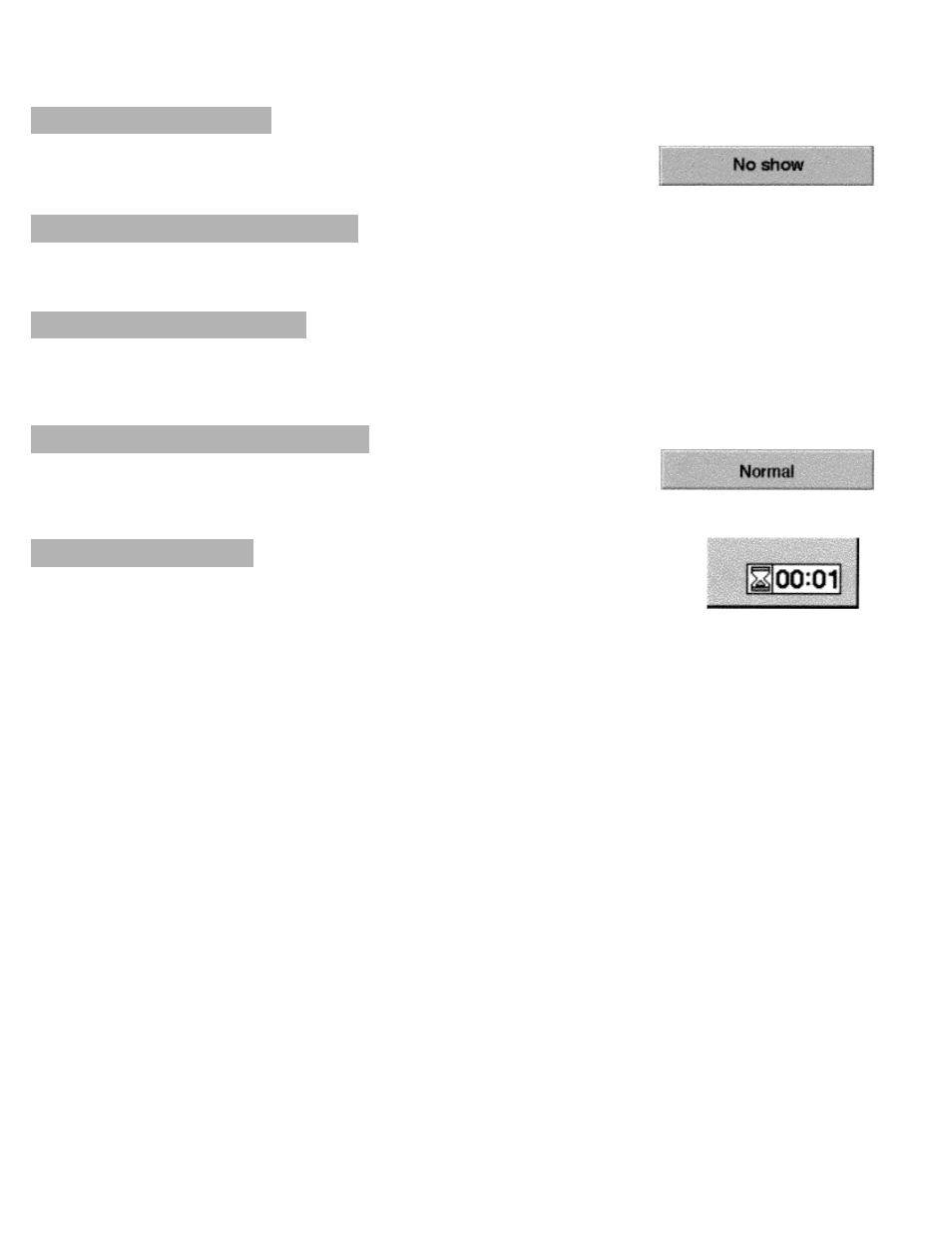 No show function, Freeze picture function, Auto image function | Normal picture function, P-timer function | Eiki LC-X984 User Manual | Page 29 / 54