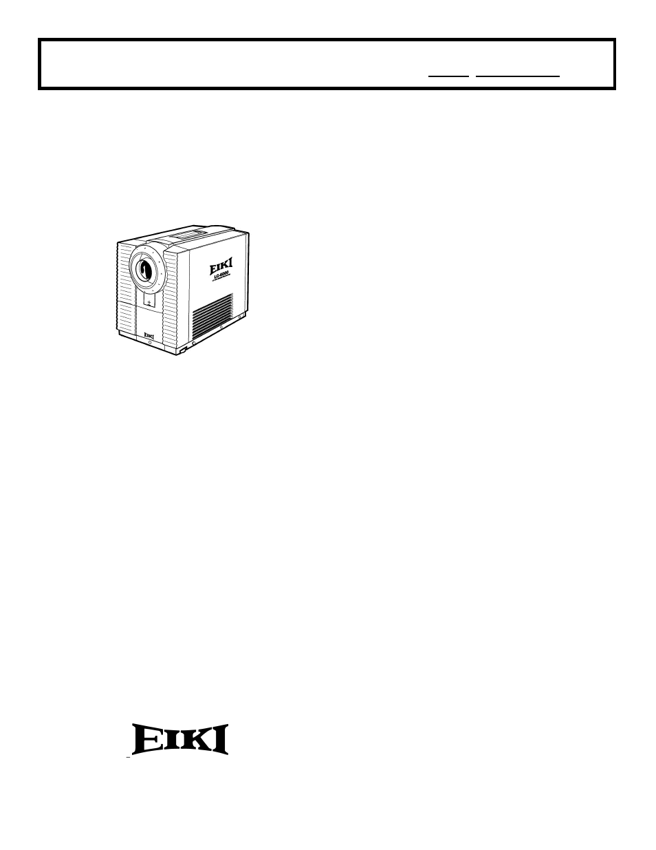 Eiki LC-6000UL User Manual | 1 page