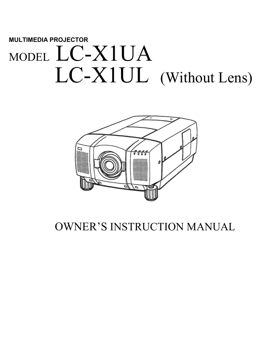 Eiki Multimedia Projector LC-X1UA User Manual | 56 pages