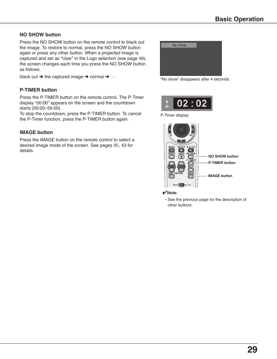 Basic operation | Eiki LC-WB40N User Manual | Page 29 / 82