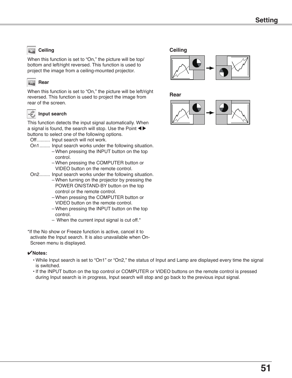 Setting | Eiki LC-WB40N User Manual | Page 51 / 82