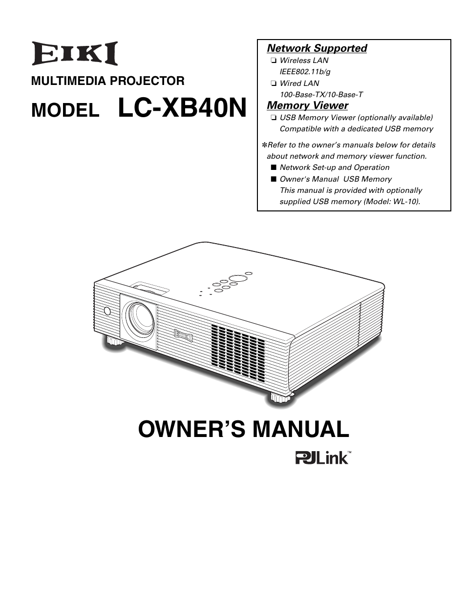 Eiki LC-XB40N User Manual | 79 pages