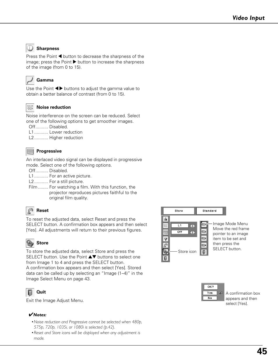 Video input | Eiki LC-XB40N User Manual | Page 45 / 79