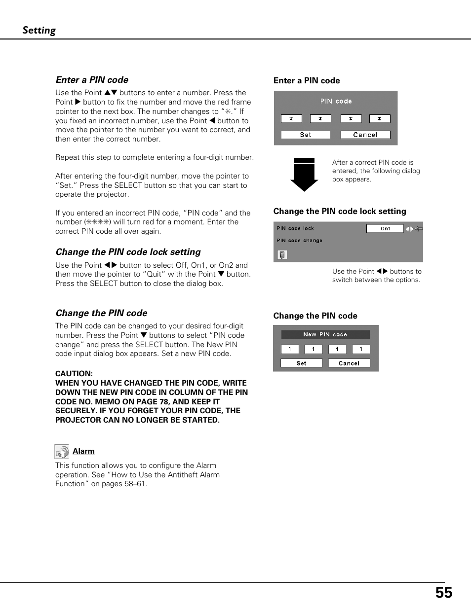 Setting | Eiki LC-XB40N User Manual | Page 55 / 79