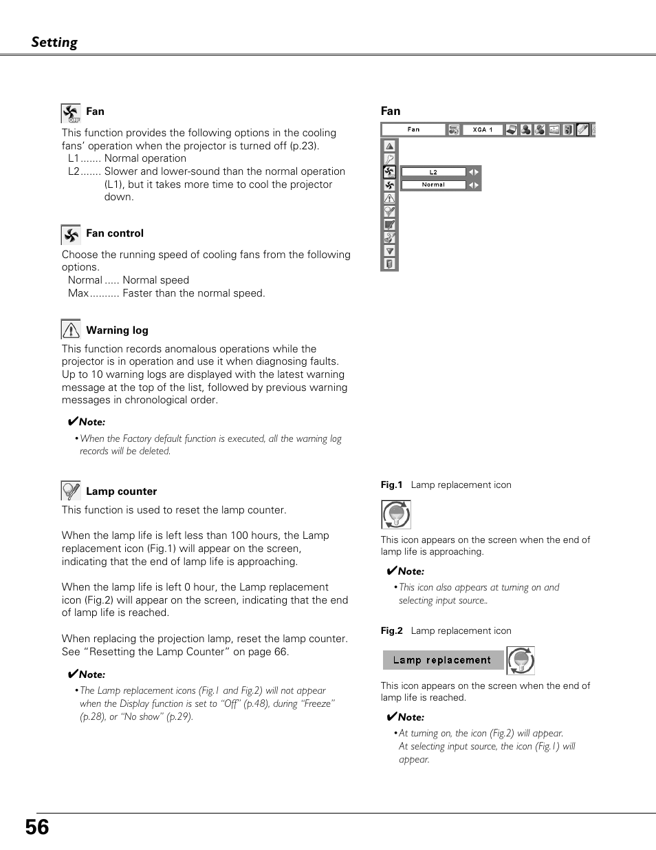 Setting | Eiki LC-XB40N User Manual | Page 56 / 79