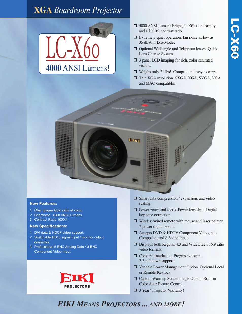 Eiki LC-X60 User Manual | 2 pages