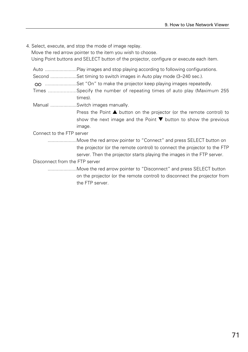 Eiki WL-30(XG-705A) User Manual | Page 71 / 99