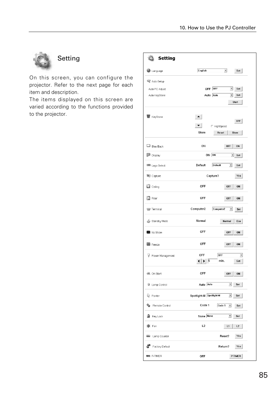 Eiki WL-30(XG-705A) User Manual | Page 85 / 99