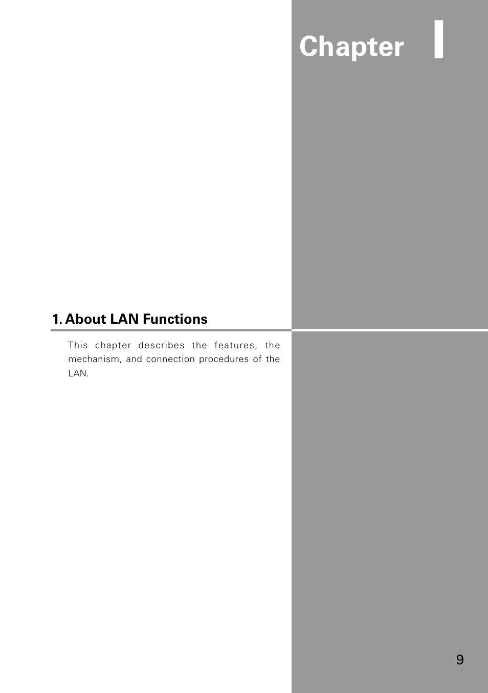 About lan functions, Chapter | Eiki WL-30(XG-705A) User Manual | Page 9 / 99