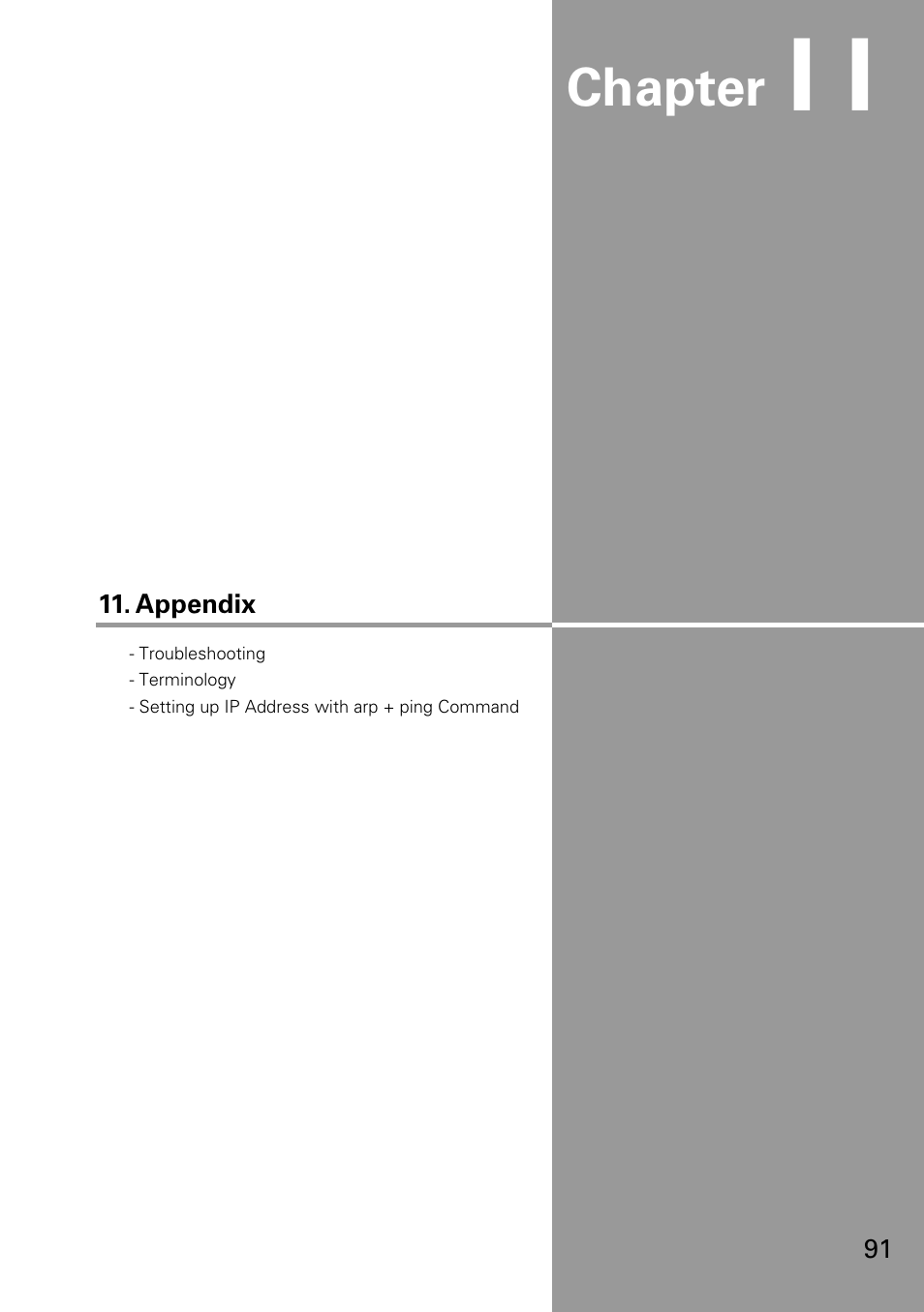 Appendix, Chapter | Eiki WL-30(XG-705A) User Manual | Page 91 / 99