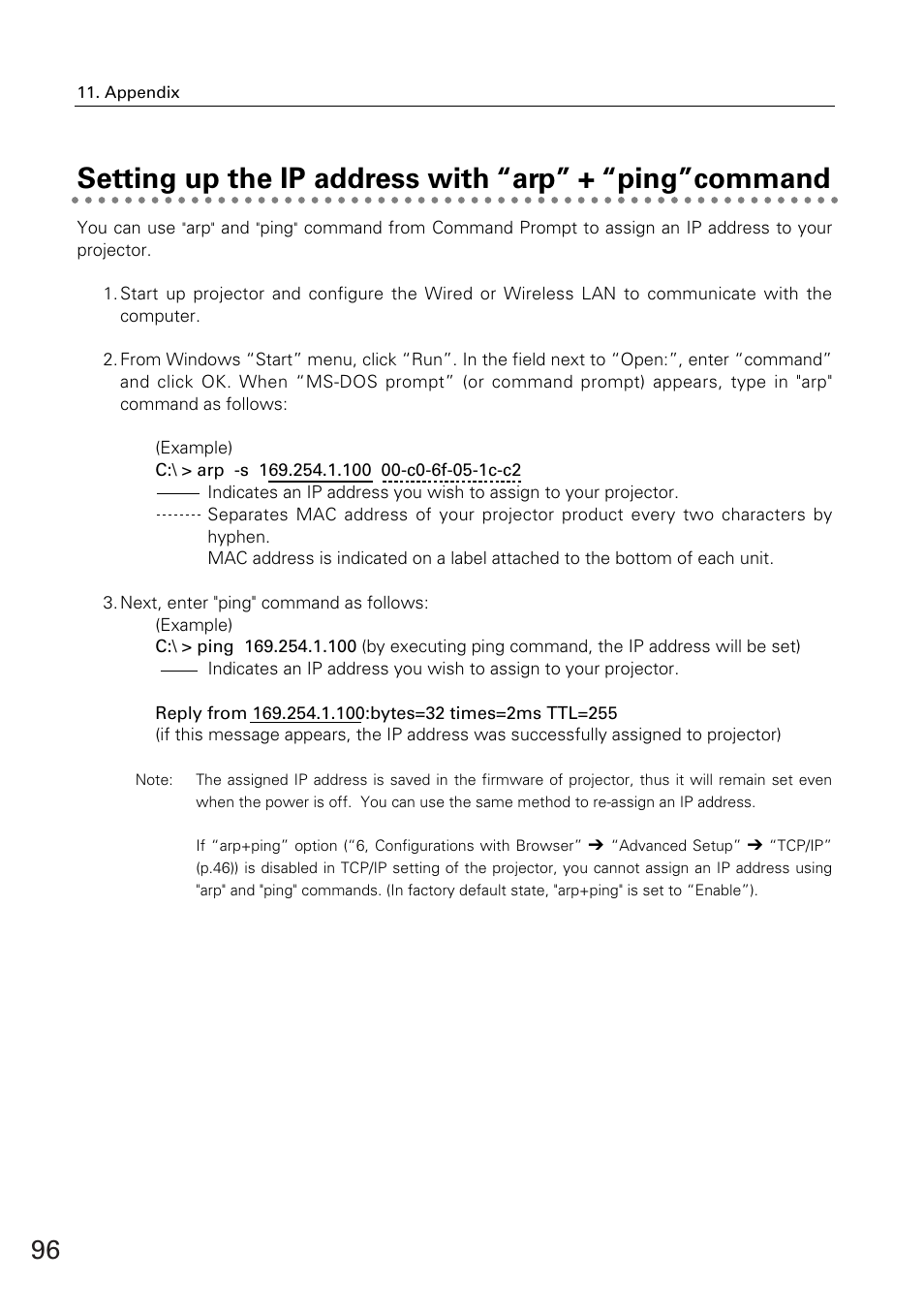 Eiki WL-30(XG-705A) User Manual | Page 96 / 99