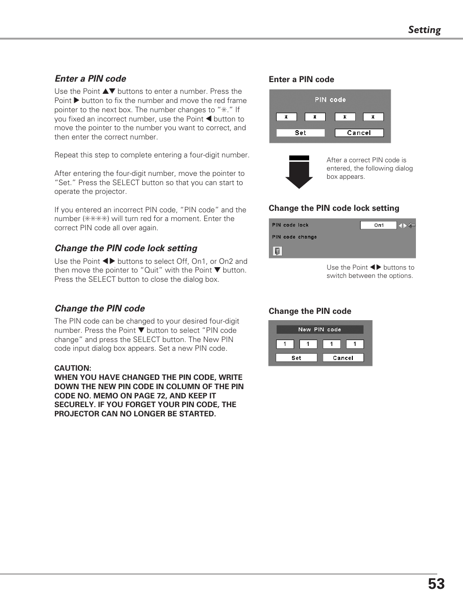 Setting | Eiki LC-XB29N User Manual | Page 53 / 73