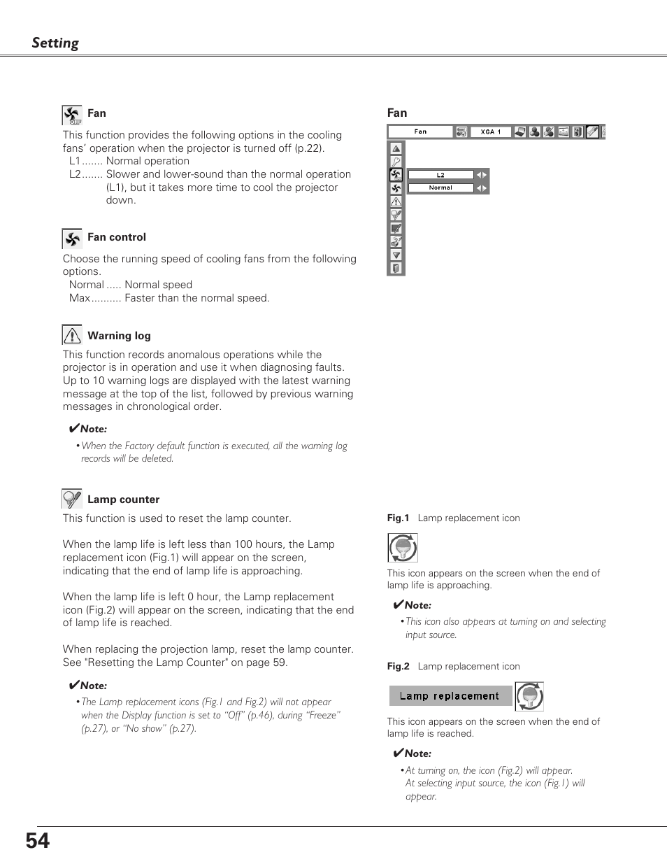 Setting | Eiki LC-XB29N User Manual | Page 54 / 73