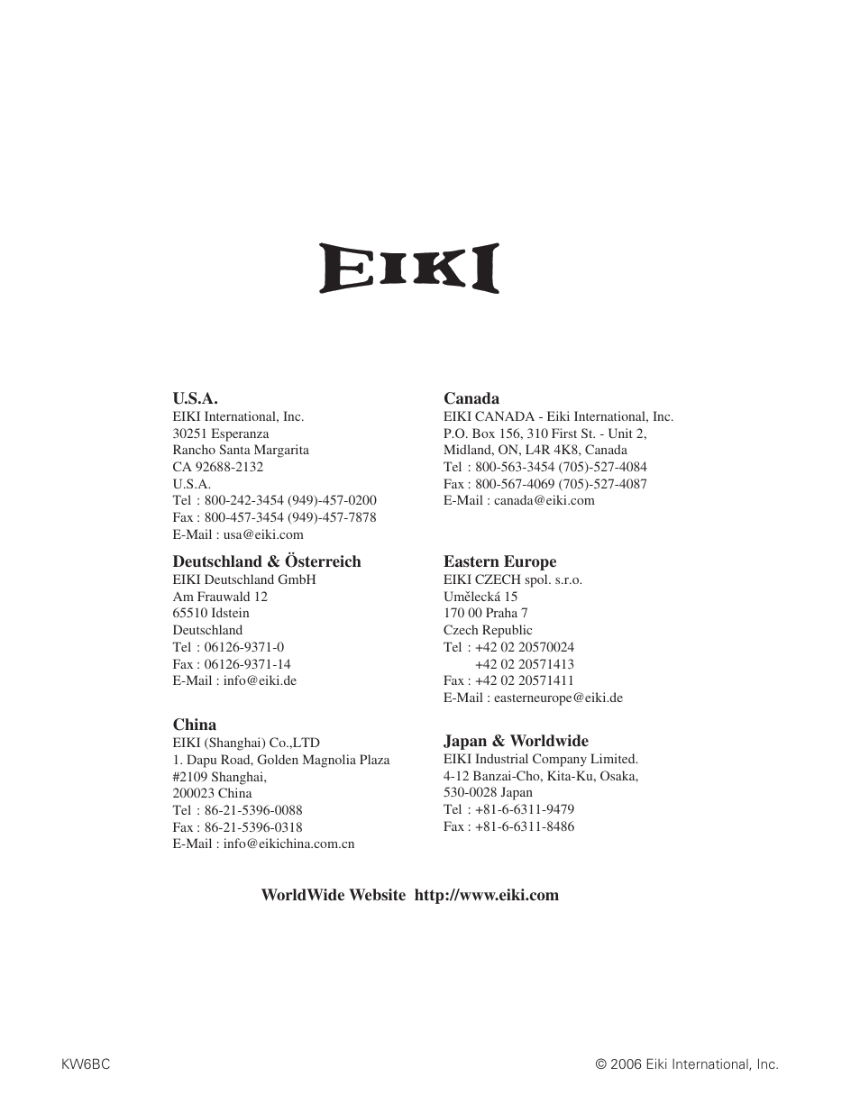 Eiki LC-XB29N User Manual | Page 73 / 73