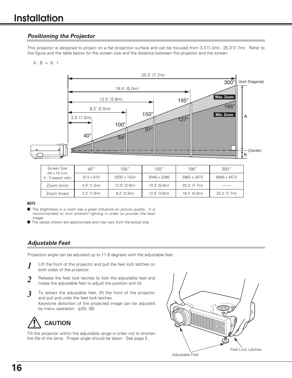 16 installation | Eiki LC-SB20 User Manual | Page 16 / 56