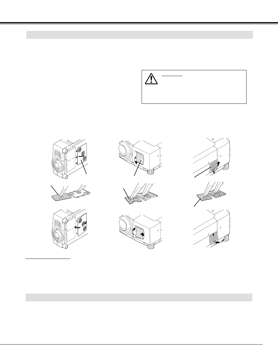 Air filter care and cleaning, Cleaning projection lens | Eiki LC SX4L LC-SX4L User Manual | Page 43 / 52