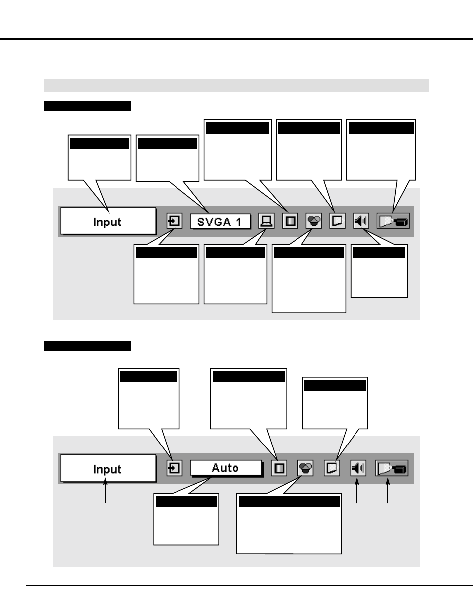 Menu bar, Before operation menu bar | Eiki LC-XNB3 User Manual | Page 18 / 44