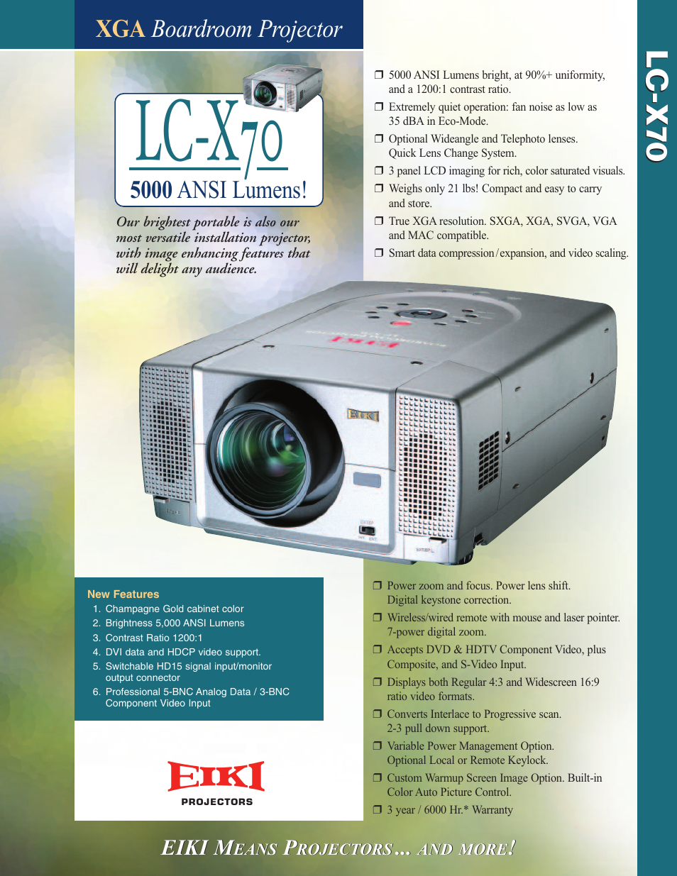 Eiki LC-X70 User Manual | 2 pages
