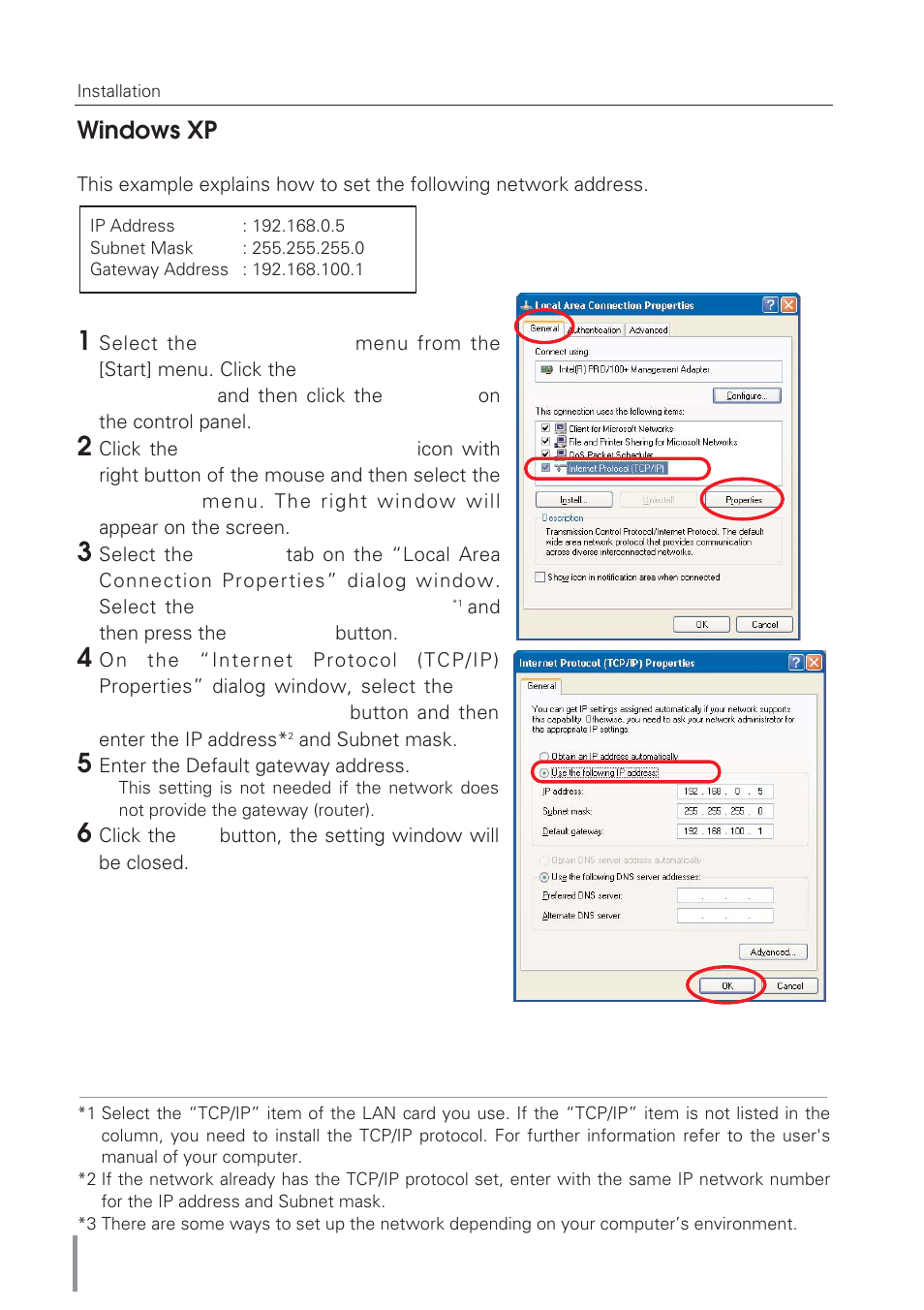 Windows xp | Eiki Network Board MD13NET User Manual | Page 22 / 92