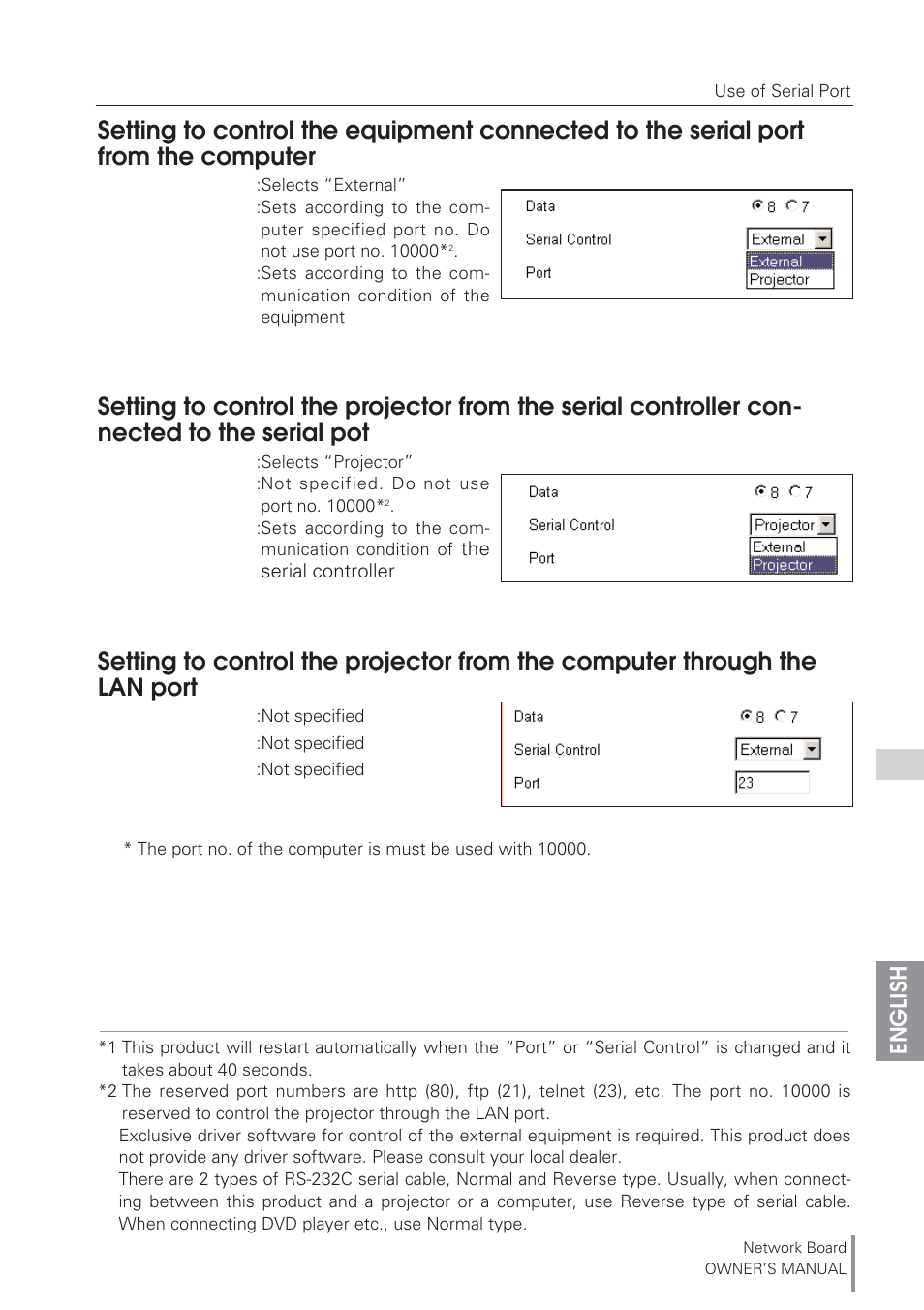 English | Eiki Network Board MD13NET User Manual | Page 63 / 92