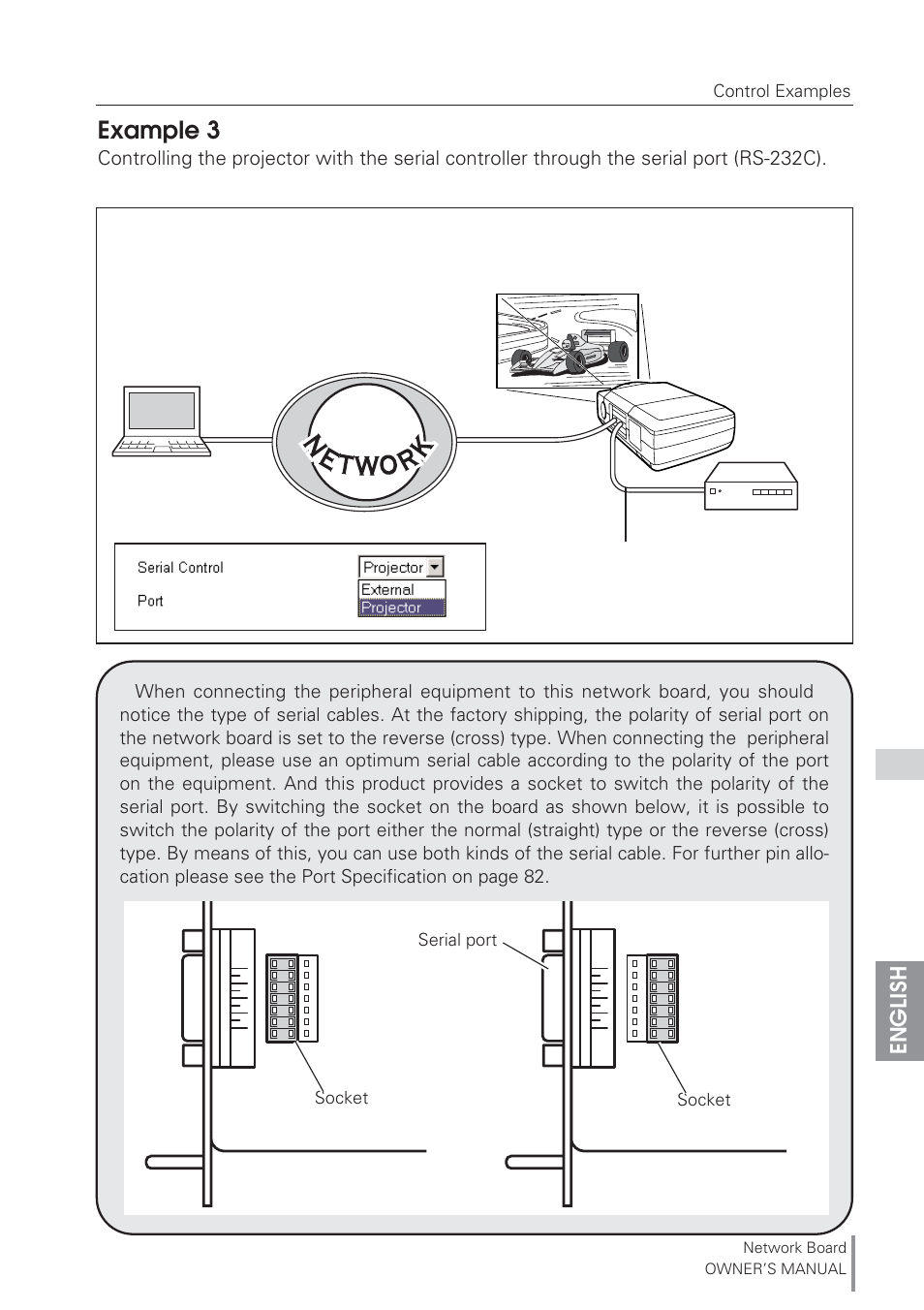 Example 3, English | Eiki Network Board MD13NET User Manual | Page 65 / 92