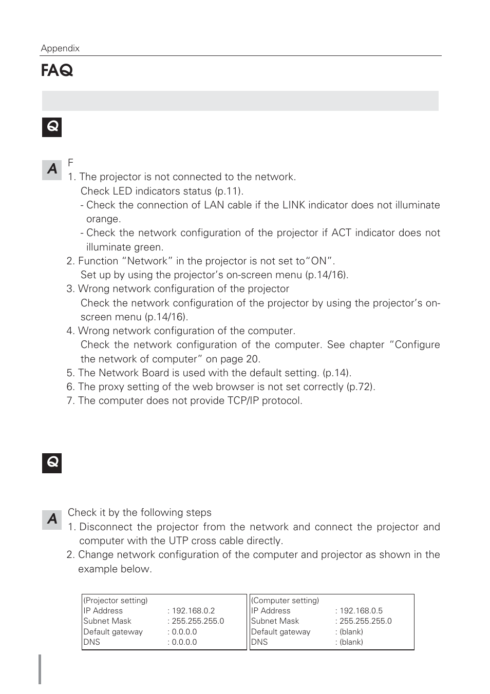 Aq a q | Eiki Network Board MD13NET User Manual | Page 84 / 92