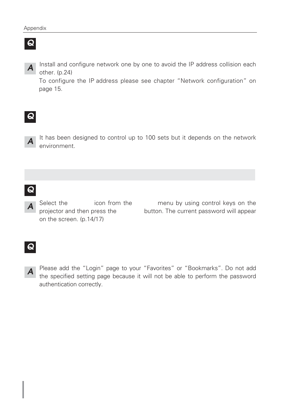 Aq a q | Eiki Network Board MD13NET User Manual | Page 86 / 92